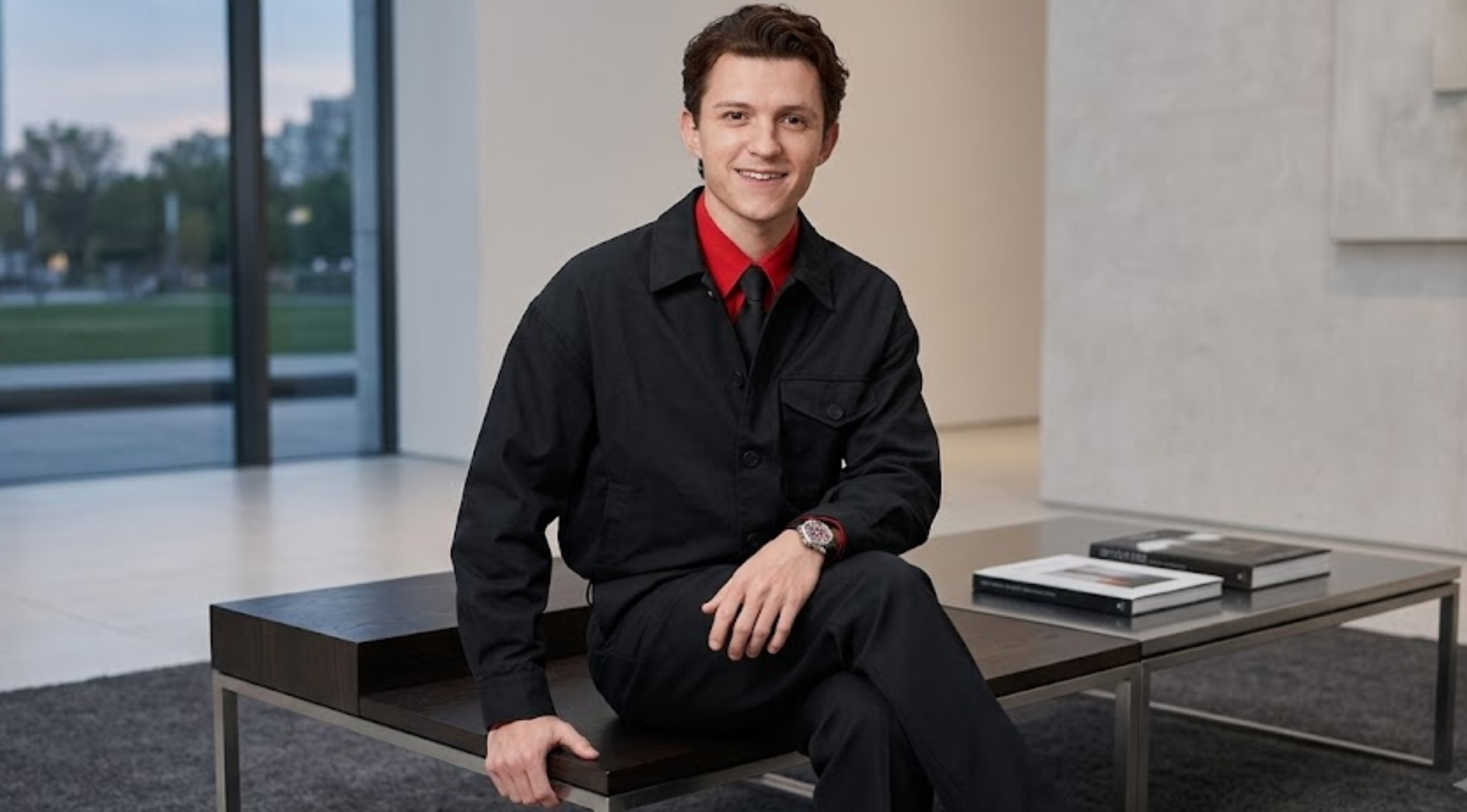 Tom Holland Spider-Man Brand New Day 2026 Black Cotton Button Front Jacket with Utility Pocket