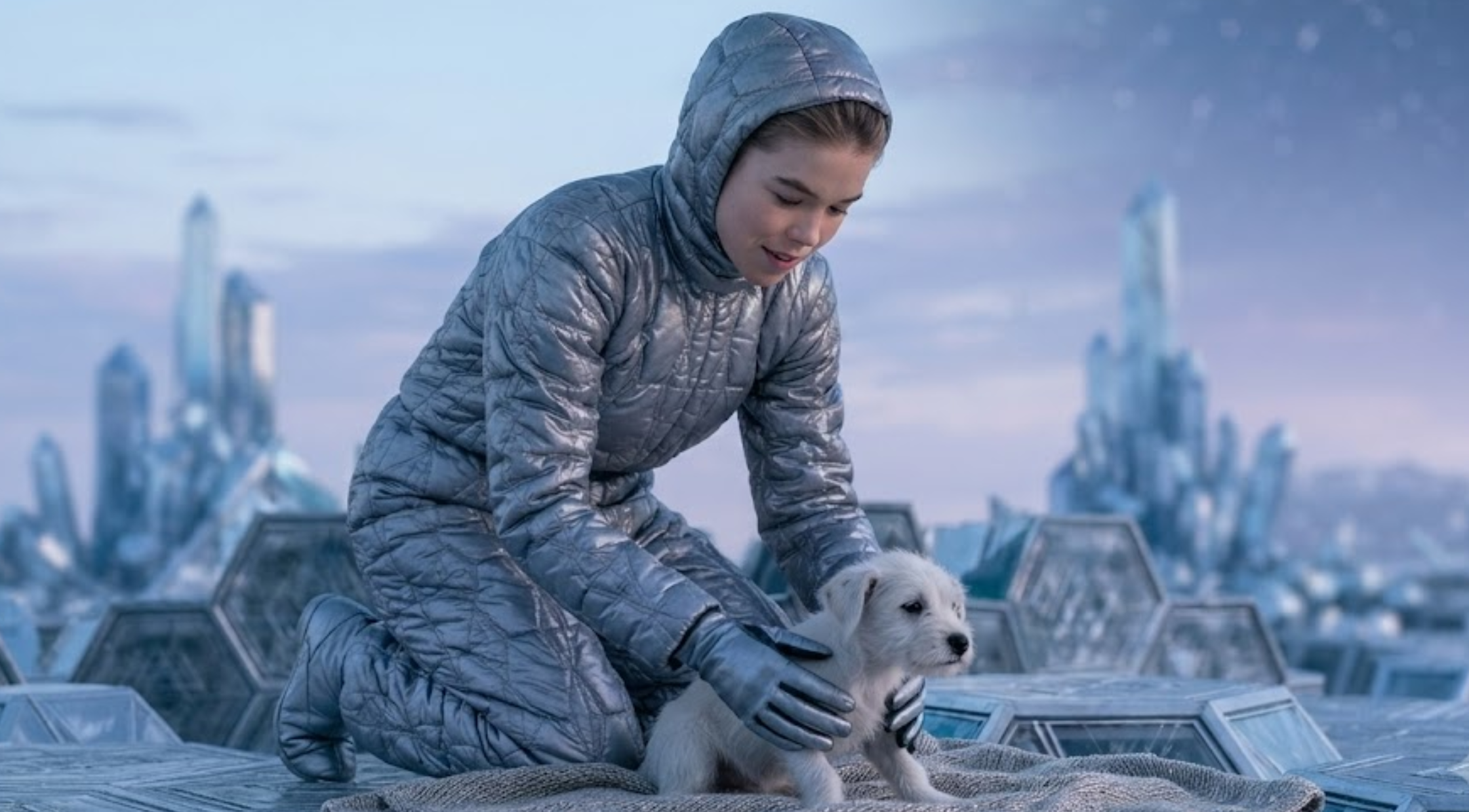 Supergirl 2026 Milly Alcock Silver Quilted Puffer Spacesuit Jumpsuit Costume