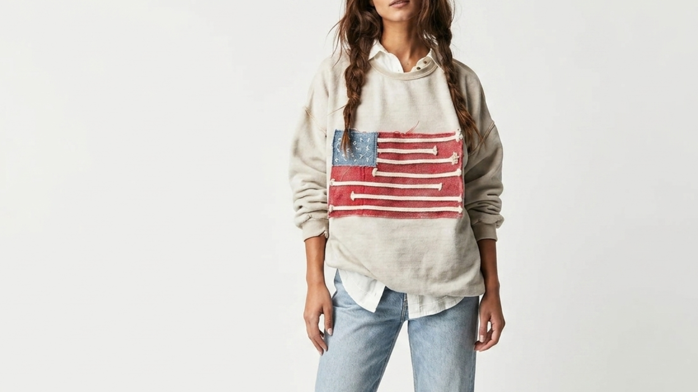 Tricia Fix Americana Grey Sweatshirt
